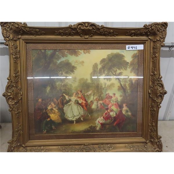 Fancy Frame Vanity Picture Lithograph 25" x 29" 