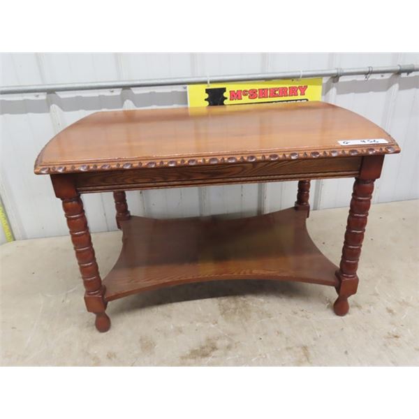 Oak Stand with Pie Crust Carved Edge