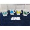 Image 1 : 4 Fire King Coffee Mugs - 3 with Diamonds, 