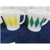 Image 4 : 4 Fire King Coffee Mugs - 3 with Diamonds, 