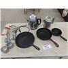 Image 1 : Campers Special ;3 Cast Fry Pans, Coffee 