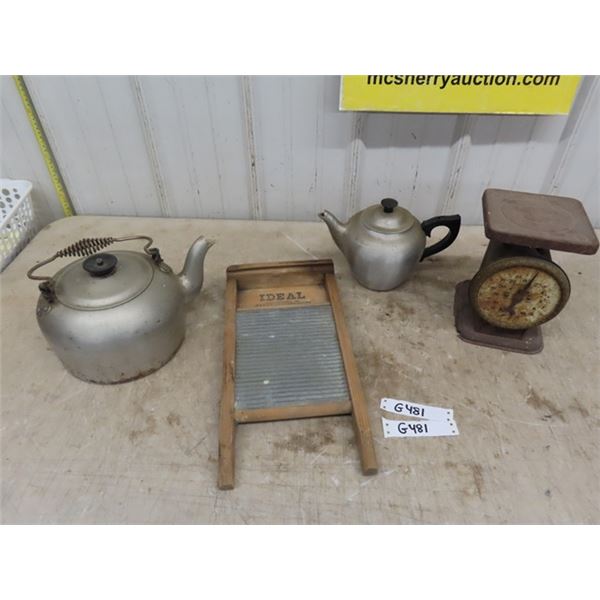 2 Vintage Coffee Pots - Aluminum, Small Ideal 
