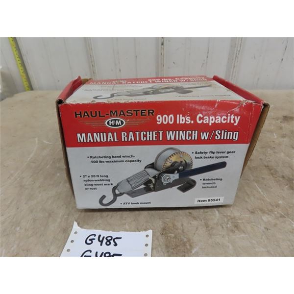 Haul Master 900 lb Manual Ratchet Winch - 