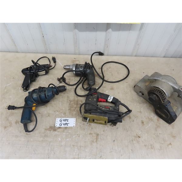 Assorted Electric Power Tools ; Drills, Jig Saw, 