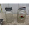 Image 2 : 2 Vintage Glass Jars - Coffee?, 2 Chrome 