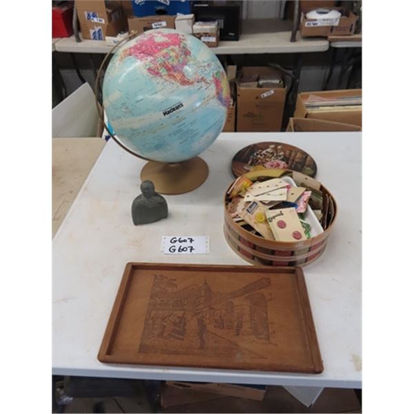 Macleans World Globe 12", Tin with Assorted Vintage 