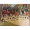 Image 3 : Vintage Folding Card Table with Fox Hunt? Graphics 26.5" x 30" x 30" 