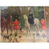 Image 5 : Vintage Folding Card Table with Fox Hunt? Graphics 26.5" x 30" x 30" 