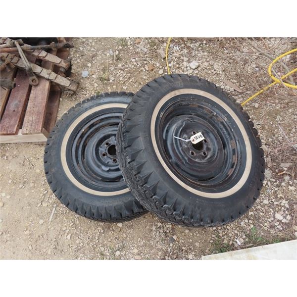 (2) 5 Bolt Rims with Winter Tires - E78-14
