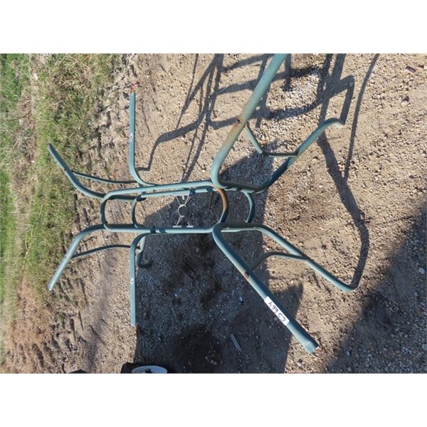 Pipe Tubing Patio Table Base with Glass Top 27" x 38" x 58" 