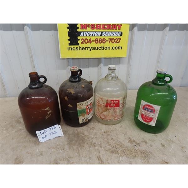 4 Jugs - some with Labels 