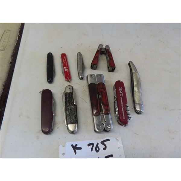 9 Pocket Knives; Folding Knives + Multi Tools