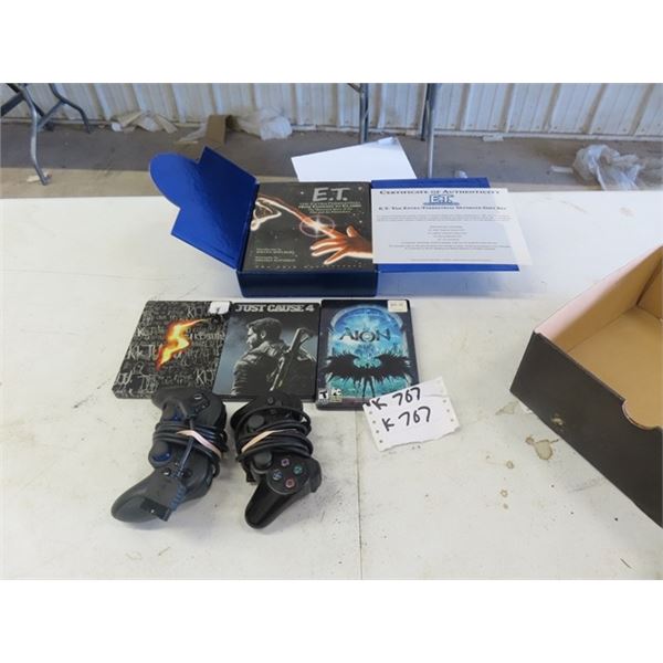 Play Station Controllers, Video Games & ET Collection DVD Set