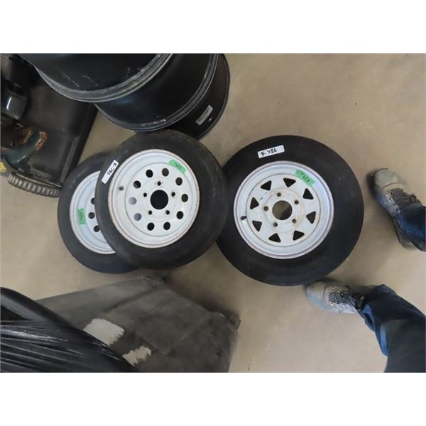 (3) 4.80-12 Trailer Tires + Rims - 5 Hole 