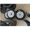 Image 1 : (3) 4.80-12 Trailer Tires + Rims - 5 Hole 