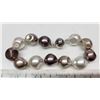 Image 3 : 2 Large Faux Pearl Bracelets & Greytone Pierced Faux Pearl Earrings