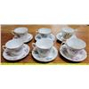 Image 1 : 6 China Cups & Saucers (no chips)