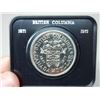 Image 2 : 1971 British Columbia Centennial Nickel Dollar. Specimen. Bright White. Housed in its original blue 