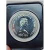 Image 3 : 1977 Queen Elizabeth Silver Jubilee Silver Dollar. Specimen. Bright White. Housed in its original RC