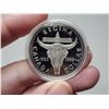 Image 2 : 1982 Regina Centennial Silver Dollar. Popular bison skull. Proof with Ultra Heavy Cameo. Housed in i