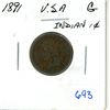 Image 1 : 1891 USA Indian Head Cent