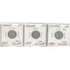 Image 1 : Canada 1907, 1908, 1909 Dimes Ft .925 Silver