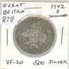 Image 1 : Great Britain 1942 2 Schillings VF .500 Silver