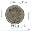 Image 1 : 1942 WD Canadian Silver 50 cent Coin - King George VI