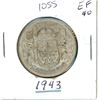 Image 1 : 1943 EF40 Canadian Silver 50 cent Coin - King George VI