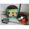 Image 1 : Camping lot. Toaster, USA made Cochlan's camp cooker & mess kit.