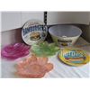 Image 1 : Melamine bowl & plates plus colorful flower plates.