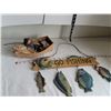Image 1 : Cottage decor. Ceramic sleeping fisherman & wood sign.