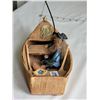 Image 6 : Cottage decor. Ceramic sleeping fisherman & wood sign.
