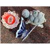 Image 2 : Handmade fence flower, stained glass butterfly & turtle sprinkler.