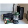 Image 1 : Coleman propane gas lamp (plastic repaired)with extra mantle packs & carry case.