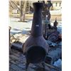 Image 1 : Cast Iron Chiminea grape outdoor fireplace.