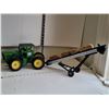 Image 1 : Metal John Deere articulating tractor. (US made) Bale conveyer with actual grass bales.
