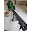 Image 7 : Metal John Deere articulating tractor. (US made) Bale conveyer with actual grass bales.