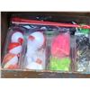 Image 8 : Metal tackle box & contents. Rapala hooks, Teho rod, popular spoons & more.