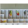 Image 2 : Large tackle & contents. Rapala, variety of lures & accessories. Includes Teho 2 Bumerang rod.(Finla