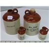 Image 1 : 4 mini stone ware Jugs - RadCliff Alberta fire water