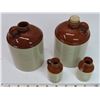 Image 4 : 4 mini stone ware Jugs - RadCliff Alberta fire water