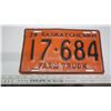 Image 1 : 1939 Saskatchewan Plate - 17-684 (repainted)