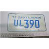 Image 1 : 1972 Saskatchewan Plate - UL390