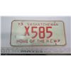 Image 1 : 1973 Saskatchewan Plate - X585