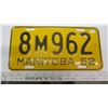 Image 1 : 1952 Manitoba Plate - 8M962