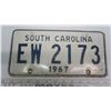 Image 1 : 1967 South Carolina Plate - EW2173