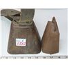 Image 2 : Antique Cow bell with strap + small cow bell