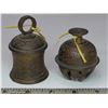 Image 2 : 2 Mini Cast brass ornate bells - collectable - perfect for your home décor