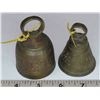 Image 1 : 2 Mini Cast brass ornate bells - collectable - perfect for your home décor